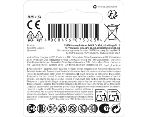 Informace a varování o bateriích