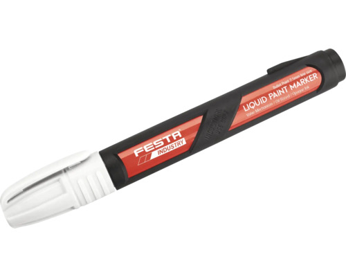 Značkovač permanentní bílý FESTA Festa Industry tekutý popisovač s kulatým hrotem