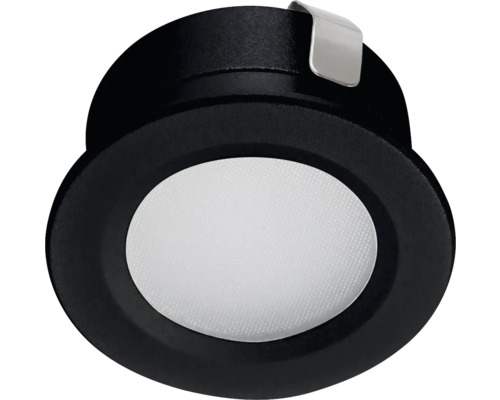 Černé LED vestavné svítidlo s upevňovací pružinou