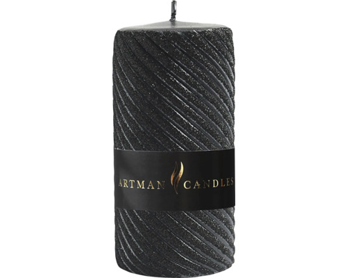 Černá spirálová svíčka s logem Artman Candles