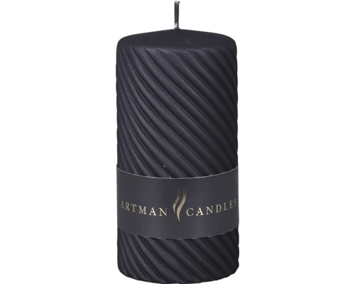 Žebrovaná sloupová svíčka s logem Artman Candles