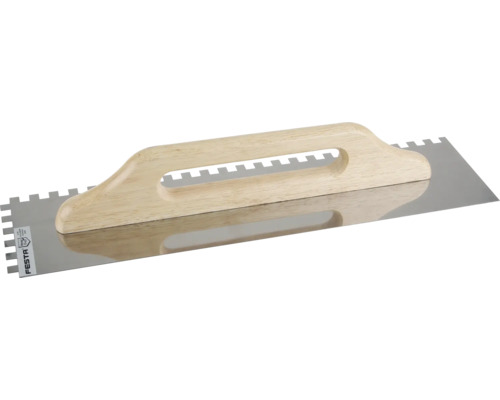 Hladítko FESTA nerez 500 x 130 mm 10 zubů Zubaté hladítko s dřevěnou rukojetí