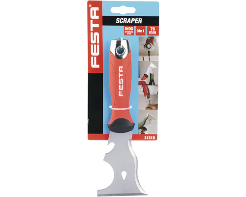 Škrabka Festa, 9 v 1, nerezová ocel, 76 milimetrů
