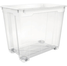 Průhledný plastový úložný box s kolečky