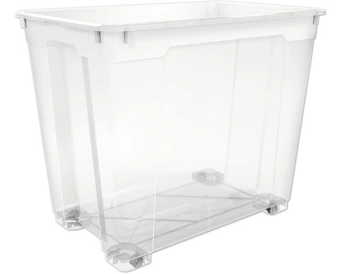 Průhledný plastový úložný box s kolečky