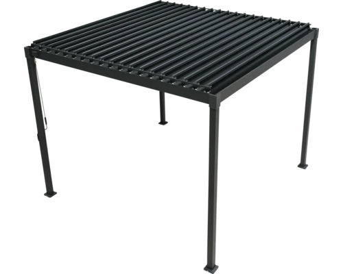 Volně stojící kovová pergola s lamelovou střechou