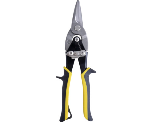 Nůžky na plech Pattfield levé, pravé, rovné Nůžky na plech se žlutočernou rukojetí