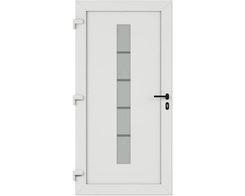 Bílé vchodové dveře se skleněnou výplní