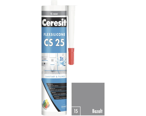 Ceresit Flexsilicone CS 25 sanitární a obkladový silikon, odstín basalt