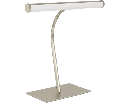 Stolní lampa s flexibilním ramenem a obdélníkovou základnou