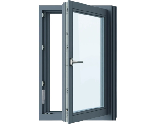 Otevřené okno s klikou