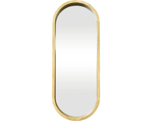 Oválné zrcadlo s dřevěným rámem