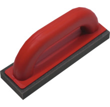 Hladítko se houbou a červenou rukojetí