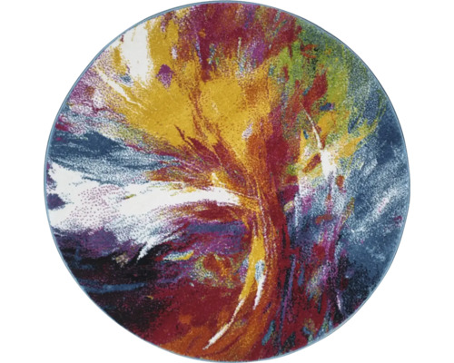 Kulatý koberec s abstraktním vzorem