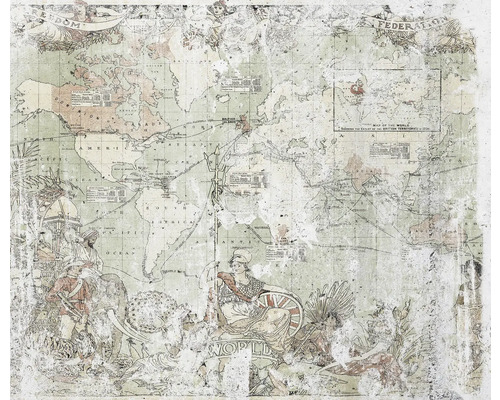 Tapeta s mapou světa s mapou světa a historickými motivy