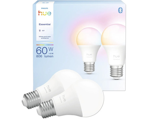 Philips Hue Essential E27 LED žárovka, 2 kusy