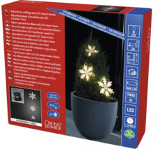 Světelný řetěz s vločkami napájený bateriemi s LED, 15 kusů pro venkovní použití