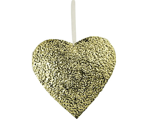 Závěsná vánoční ozdoba srdce METAL kov zlatá 27x26x2,5 cm Dekorativní srdce k zavěšení