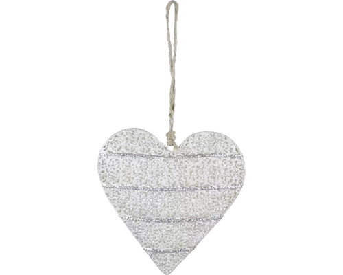 Závěsná dekorace Srdce vyřezávané, champagne, M Dekorativní srdce k zavěšení se vzorem