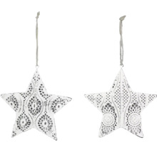 Dvě ozdobné hvězdy k zavěšení s filigránovými výřezy