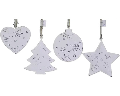 Závěsná dekorace různé druhů koule/stromek/hvězda/srdce Sada ozdob na vánoční stromeček s tvary srdce, stromu, koule a hvězdy