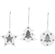 Sada ozdob na vánoční stromek z hvězdy, stromu a koule