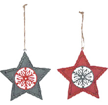 Dva hvězdicové přívěsky se vzorem sněhové vločky