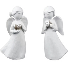 Dvě dekorativní andělské figurky se srdcem a hvězdou