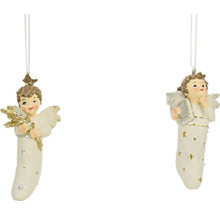 Dva andělé jako vánoční ozdoby k zavěšení