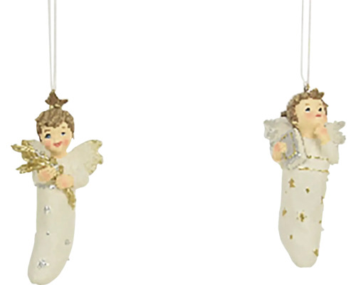 Dva andělé jako vánoční ozdoby k zavěšení