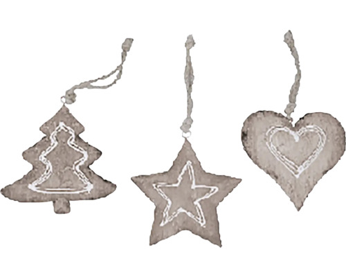 Vánoční ozdoba perníček mix 3 druhů cena za 1 Tři ozdoby na vánoční stromeček ve tvaru stromu, hvězdy a srdce
