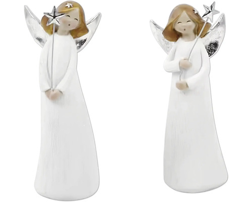 Vánoční figurka Anděl s hvězdou 2 druhy cena za 1 ks Dvě stojící dekorační figurky andělů s hvězdnou tyčí
