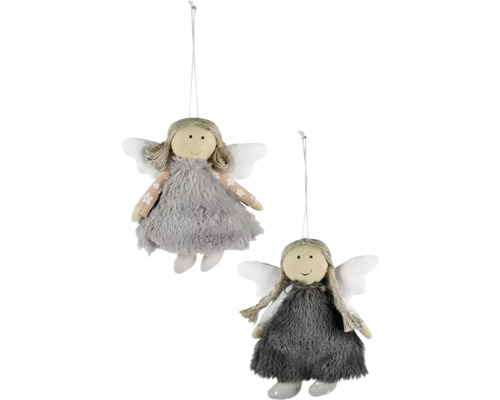 Závěsná dekorace Anděl látkový na zavěšení 2 druhy cena za 1 kus Dvě látkové panenky jako vánoční andělé se závěsem