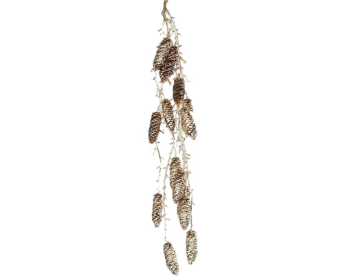 Umělá větev závěsná se šiškami 70 cm zlatá textil Dekorativní větev s šiškami pro slavnostní dekorace