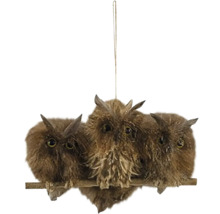 Dekorativní předmět: Tři sovy na větvi k zavěšení