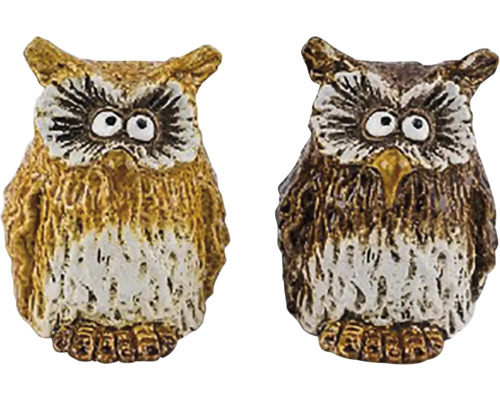 Vánoční figurka SOVA keramika béžová/hnědá 8,5x9x12,5 cm mix 2 druhů cena za 1 Dvě soví figurky z umělého kamene