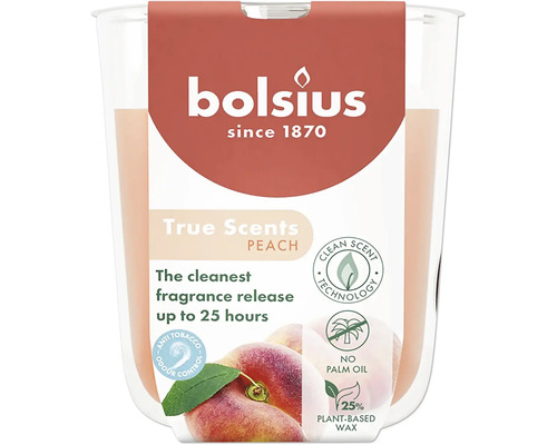 Bolsius True Scents vonná svíčka broskev ve skle