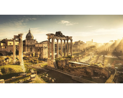 Pohled na Forum Romanum s ruinami a sloupy