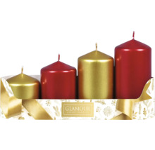 Sada adventních svíček ve zlaté a červené barvě