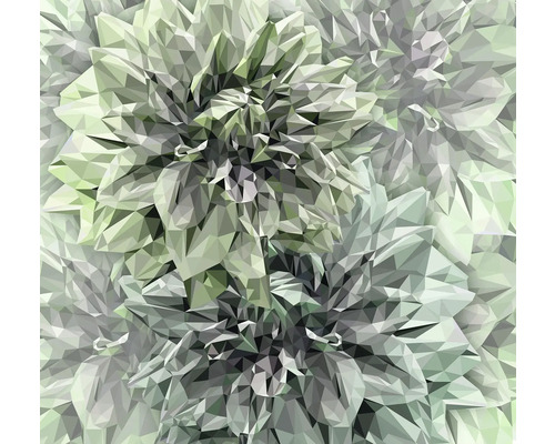 Abstraktní zobrazení jiřiny s geometrickými tvary