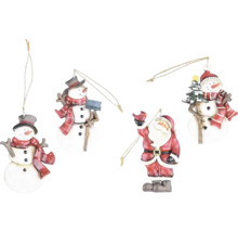 Vánoční ozdoby s motivem sněhuláka a Santa Clause