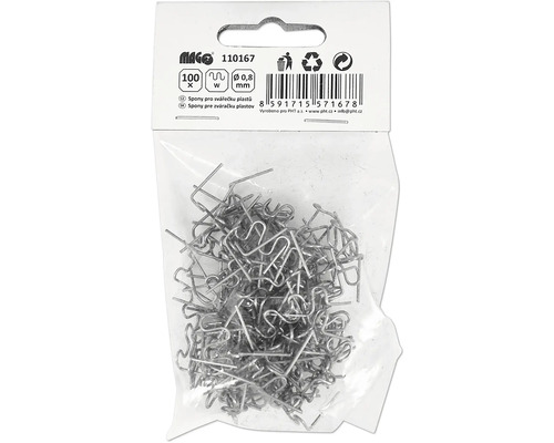 Spony pro svářečku plastů, 0,8 mm, 100 kusů