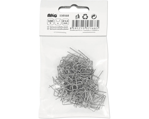 Spony pro svářečku plastů, 100 kusů, průměr 0,8 mm