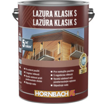 Lazura na dřevo v kovovém kbelíku s logem Hornbach