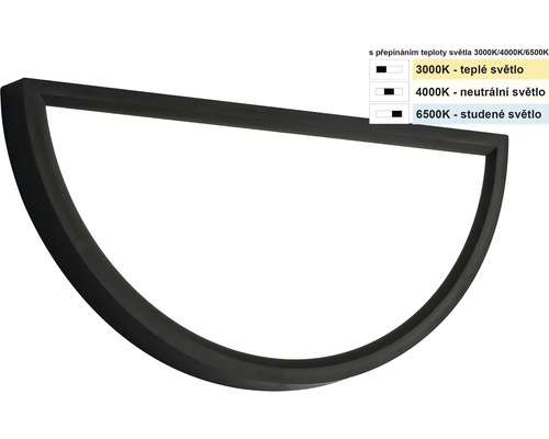 Polokruhová lampa pro montáž na stěnu