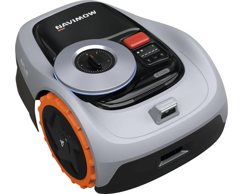 Robotická sekačka Navimow s nastavovacím kolečkem a ovládacím panelem Robotická sekačka Navimow s nastavovacím kolečkem a ovládacím panelem