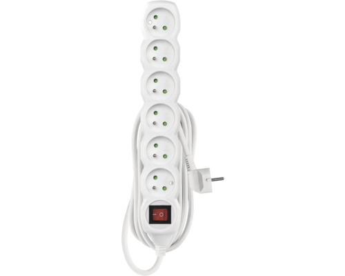 Prodlužovací kabel se šesti zásuvkami a vypínačem