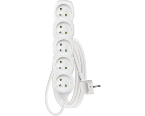 Prodlužovací kabel s pěti zásuvkami a zástrčkou