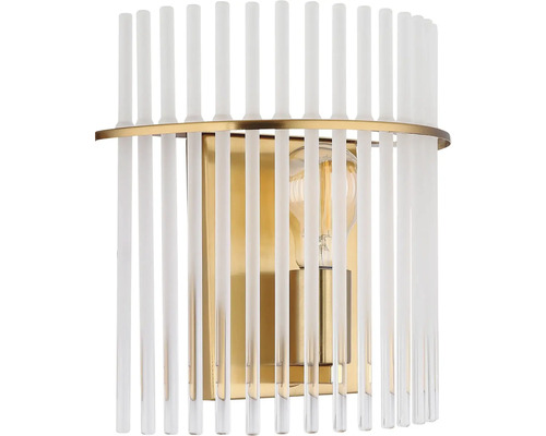 Nástěnné svítidlo se skleněnými tyčemi a kovovými prvky