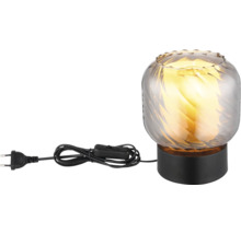 Stolní lampa s kouřovým sklem a kabelem